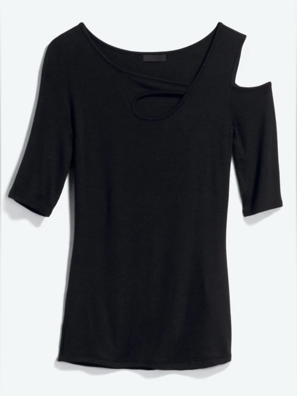 Goldray Asymmetrical Cold Shoulder Ribbed Top NWOT - Picture 5 of 6